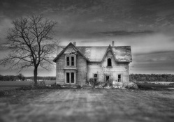 haunted house in focus