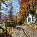 beautiful little chapel on a mountain path hdr