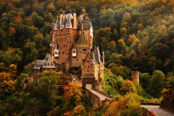 Mountain castle in autumn