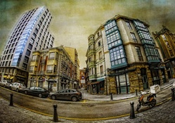fantastic townscape in fish eye hdr