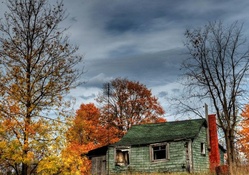 old abandoned house in autumn