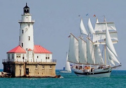 Lighthouse And Ship