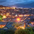 spectacular village of lijiang china at night hdr