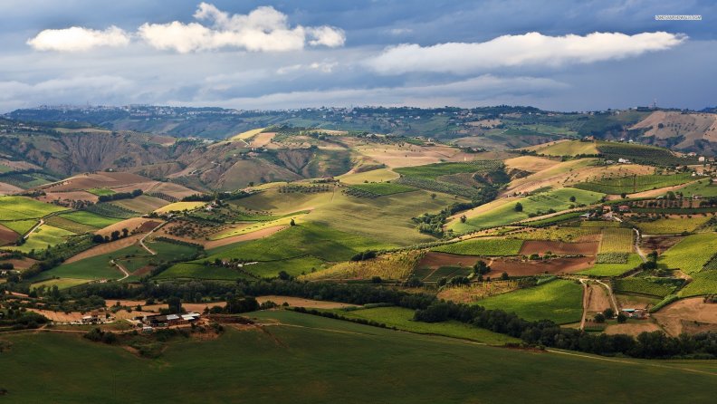 farms in a fertile valley
