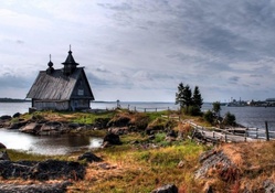 little chapel on a point in the harbor