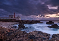wonderful lighthouse on a portuguese coast