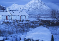 cottage at winter in scotland