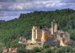 ancient castle on a hill in france hdr