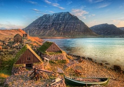 ancient fishing village in iceland hdr