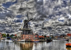 the best windmill town scape hdr