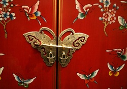 Butterfly door on Chinese style furniture
