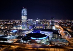 Oklahoma City Skyline Night View