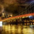 bridge in lyon france at night hdr