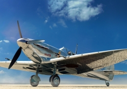 vintage chrome supermarine spitfire airplane