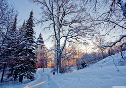 country church in winter