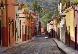 narrow street in mexico