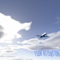 Airplane flight over blue sky