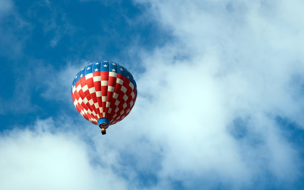 balloon with U.S. flag