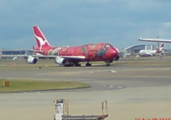 Qantas's Boeing 747_438ER 'Wunala Dreaming' as seen from Heathrow Airport airfield.