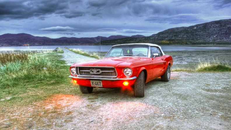 classic ford mustang convertible hdr