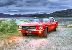 classic ford mustang convertible hdr