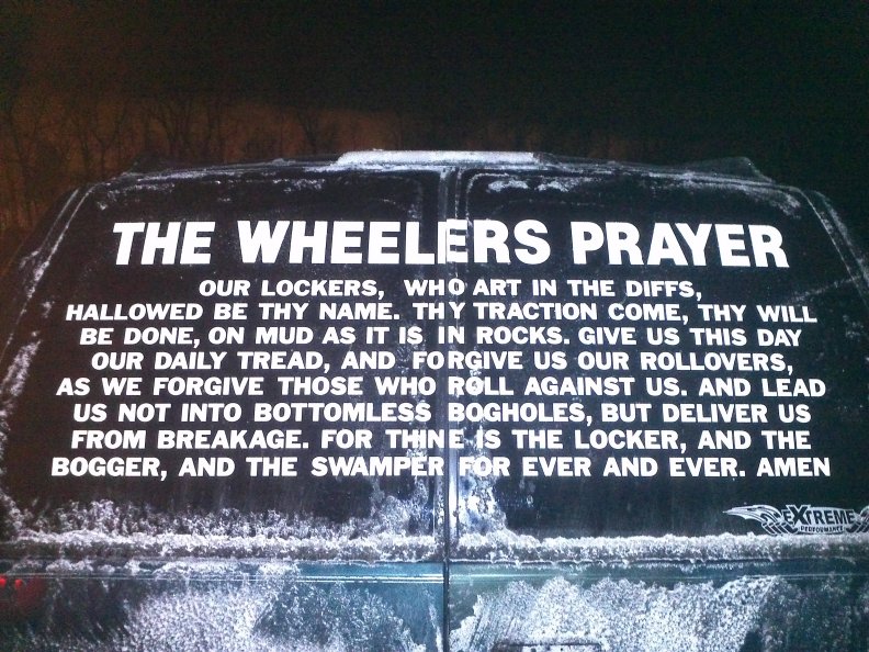 The Wheelers Prayer