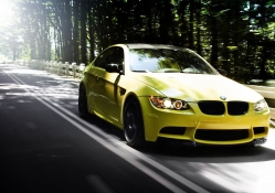 BMW coupe yellow