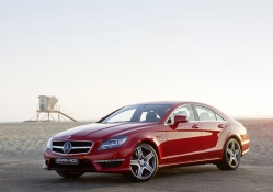 Red Mercedes Benz CLS63 AMG