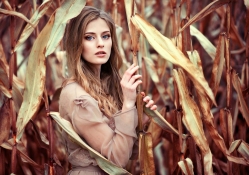 Model in Corn Field