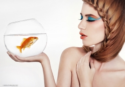 Beauty With Gold Fish