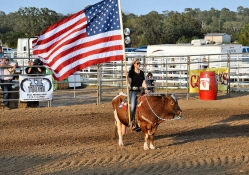 Cowgirl &amp; A Big Flag