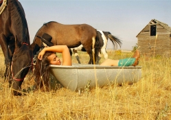 Bathing Cowgirl