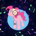 Pinkie Pie listing to music