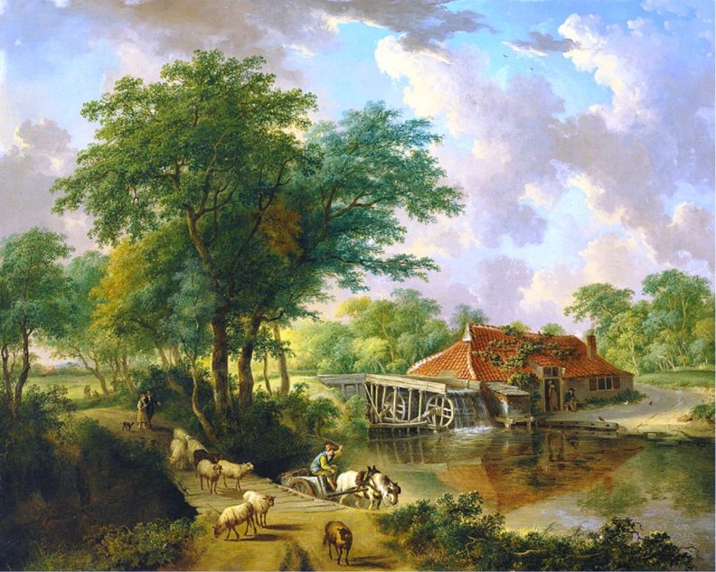 Water mill _ painting