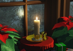 candle in the window Christmas time