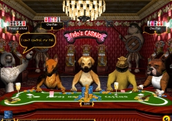 poker dogs playing at the casino 