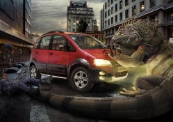 Big Lizard attacks Cities