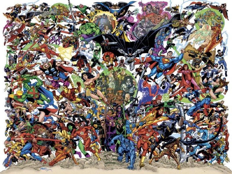 Marvel and DC heroes