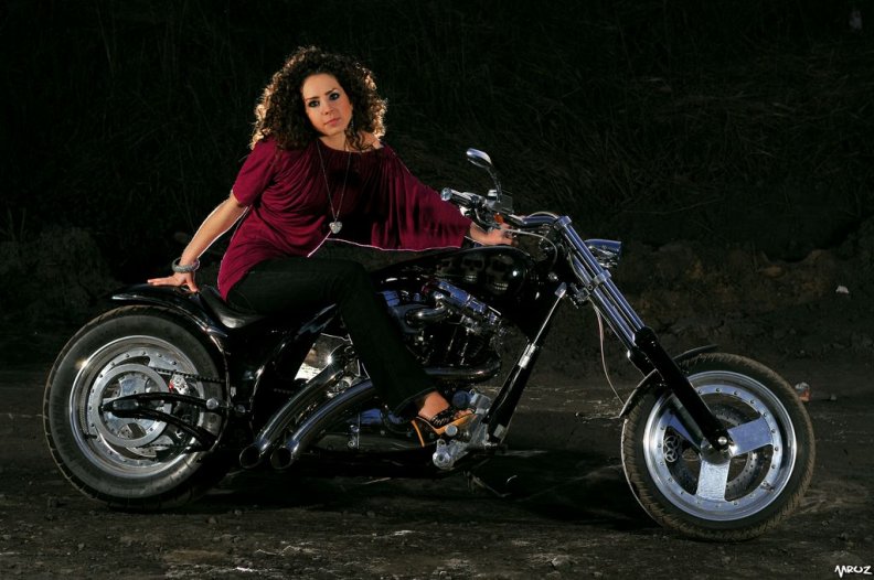 Beautiful Girl On A Harley